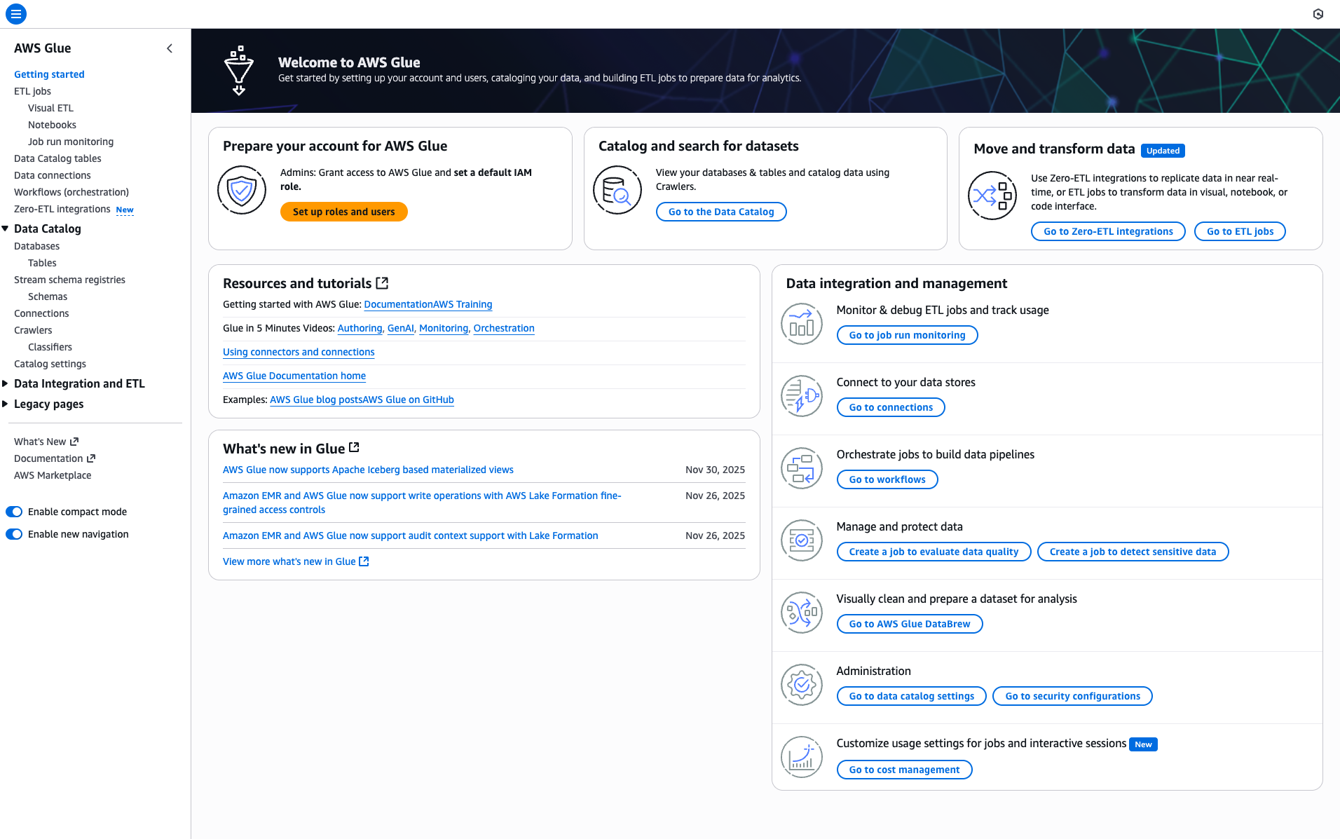 AWS Glue Getting Started
