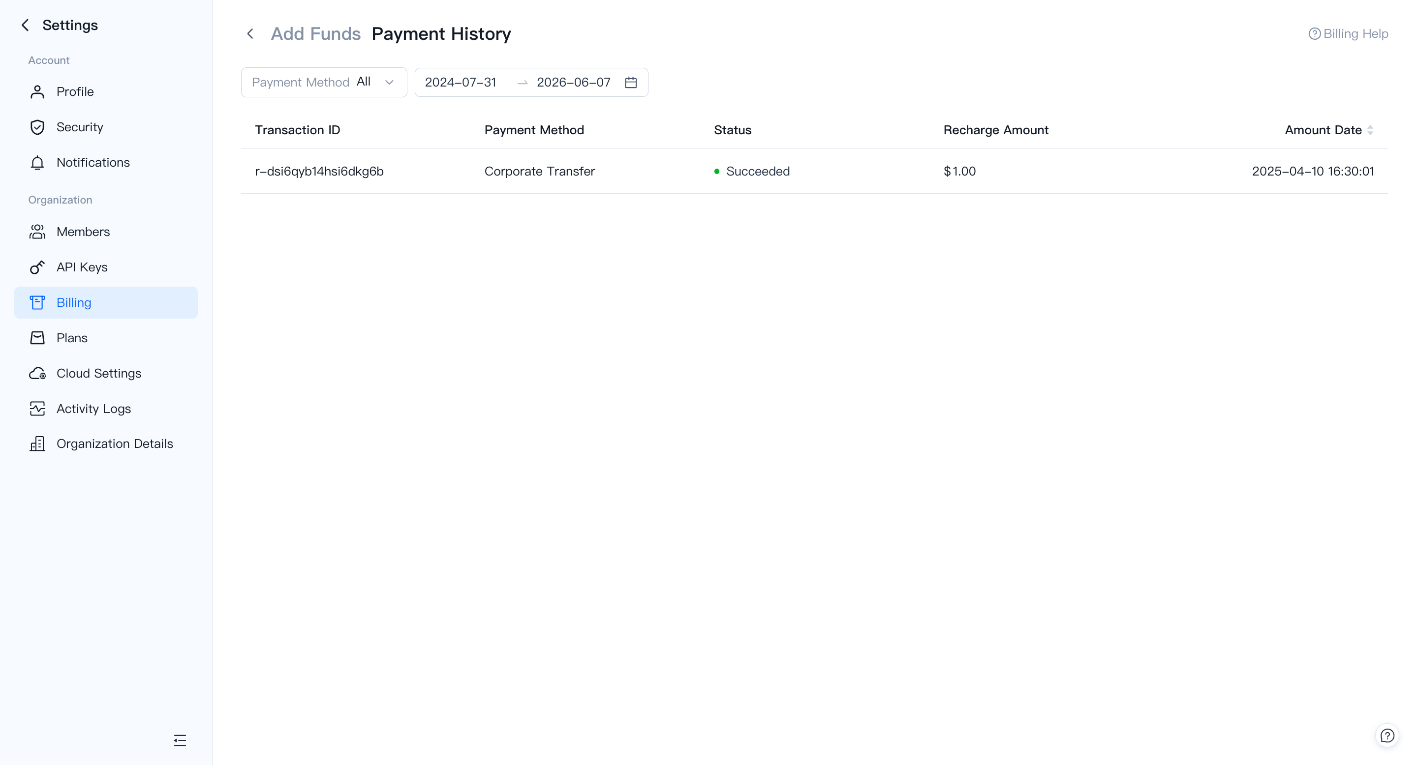 billing payment history