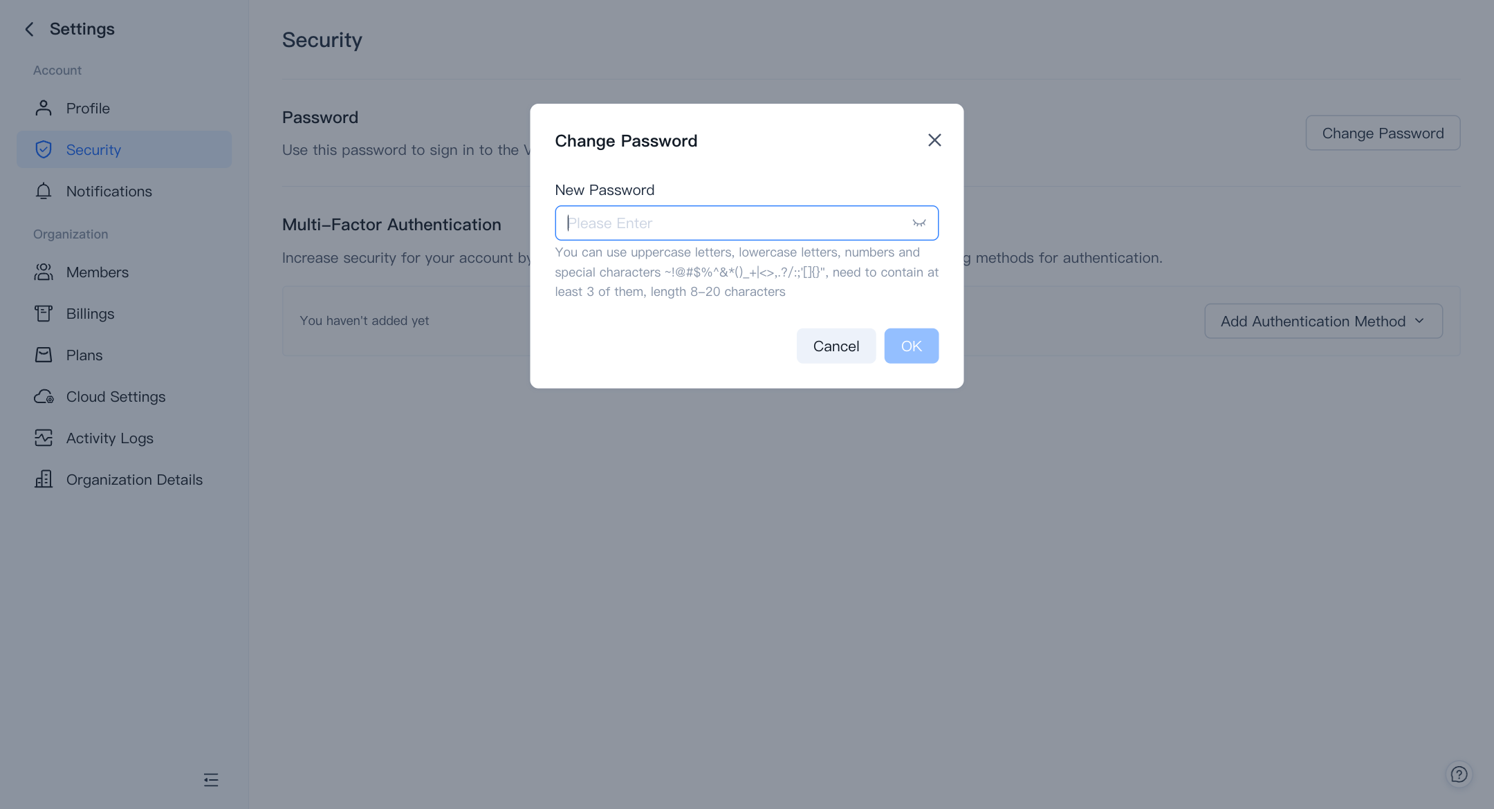 change user password