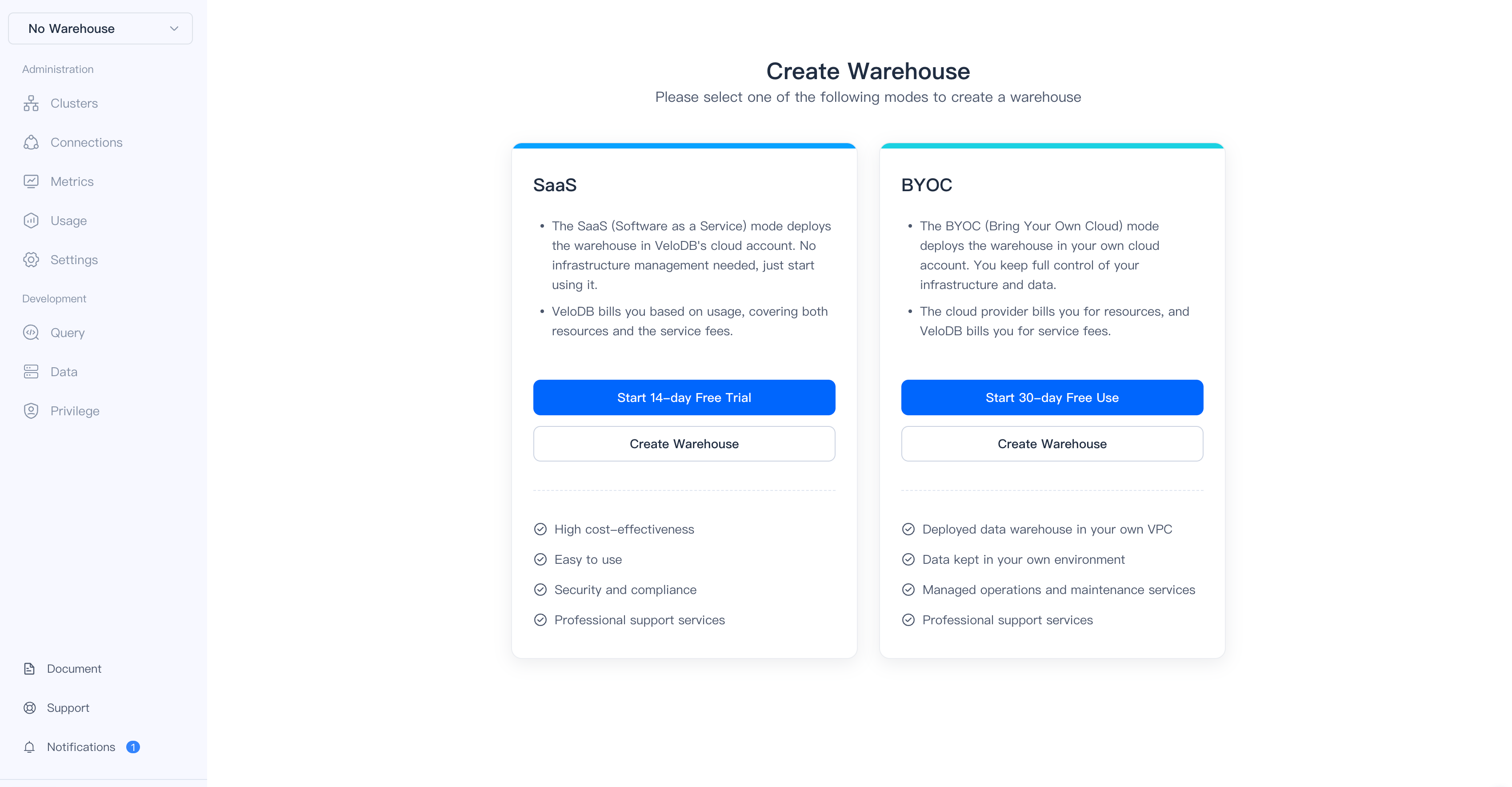Choose deployment mode