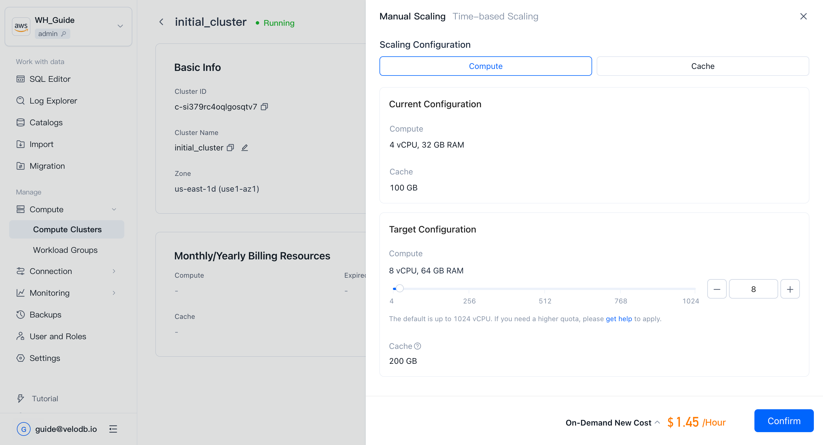 cluster scaling manual en