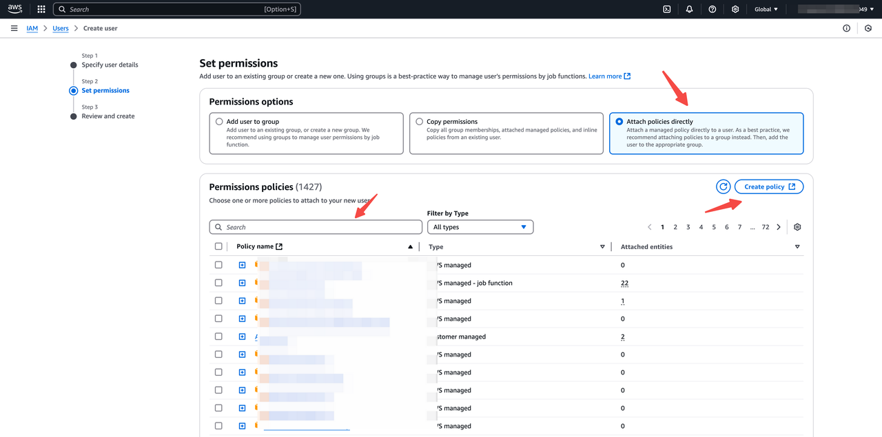 iam user attach policy1