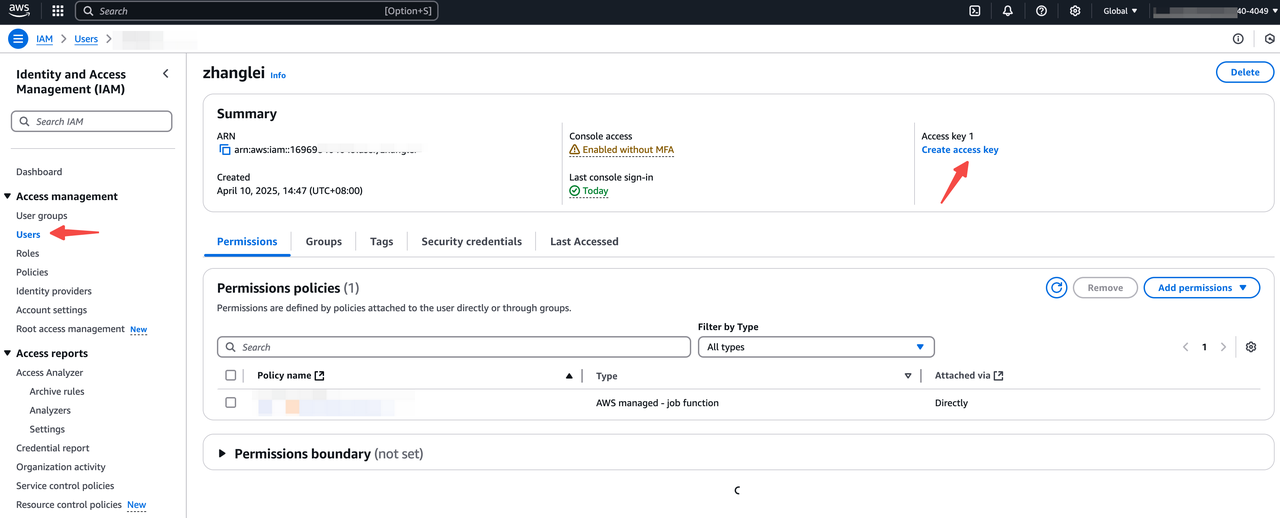 iam user create ak sk