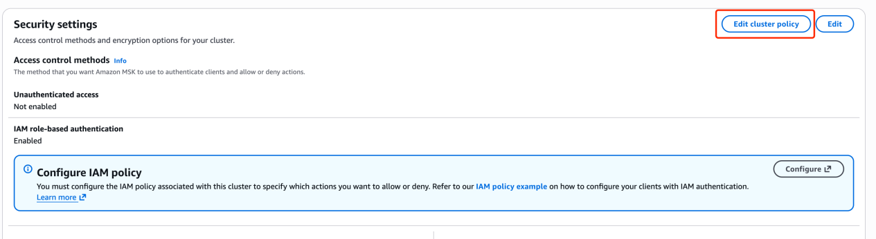 Edit cluster policy