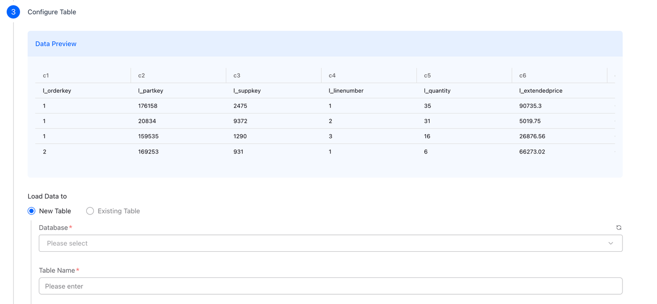 Step 3: Configure Table