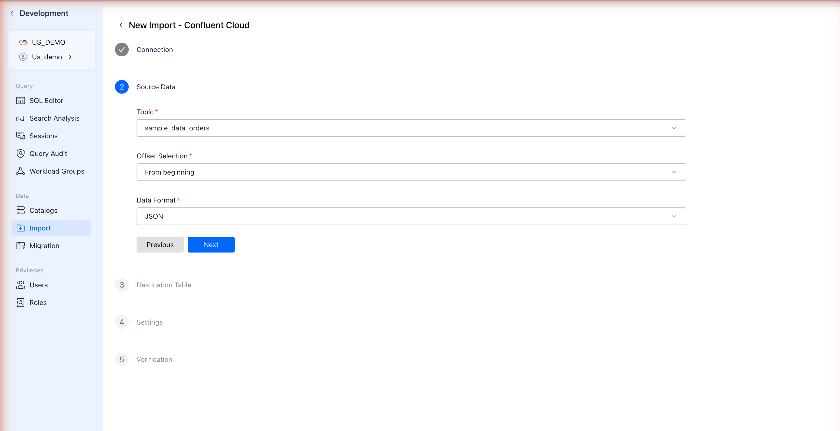 Source Data Configuration