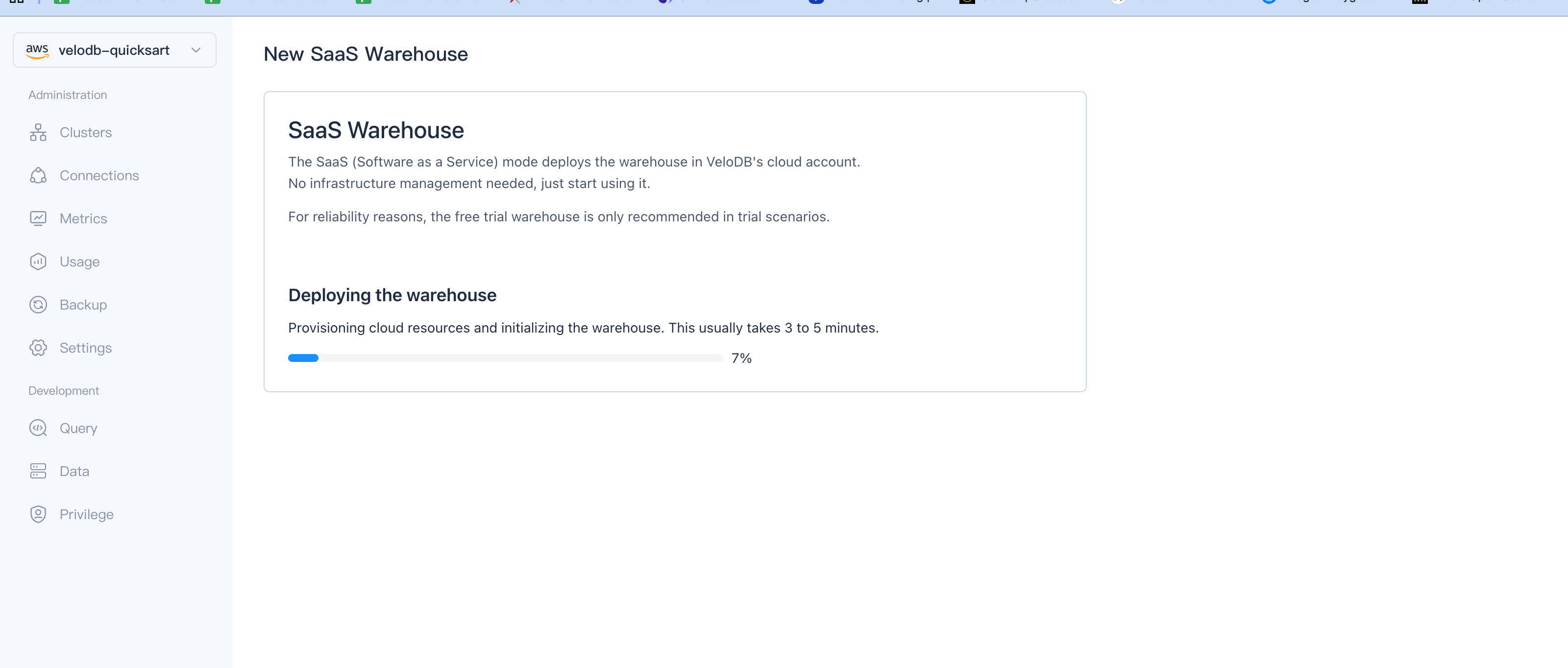 Warehouse provisioning