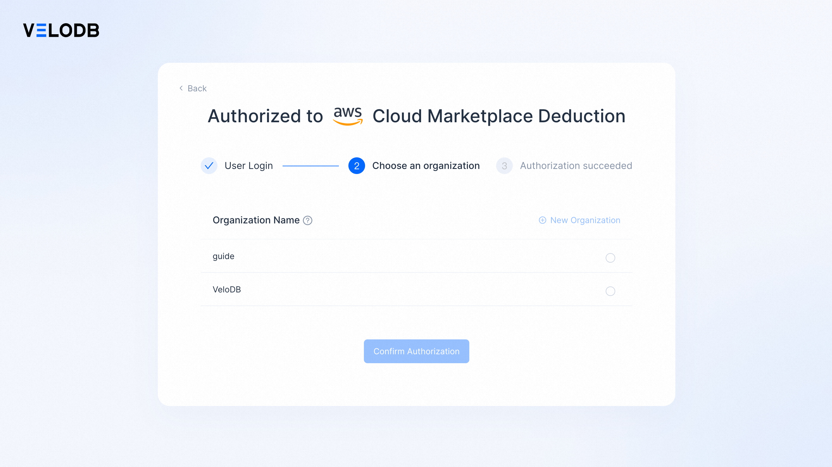 authorized to aws marketplace deduction choose organization