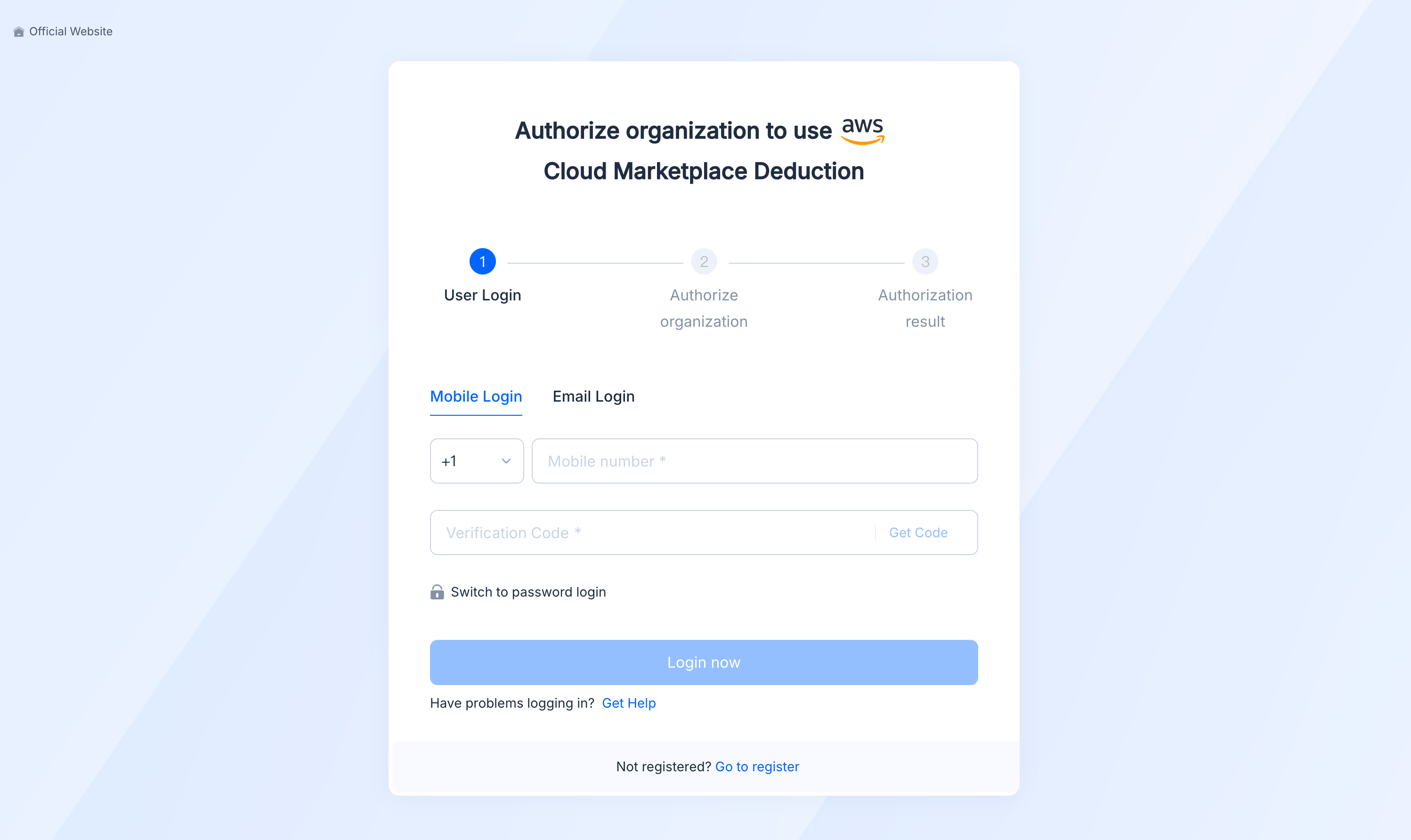 authorized to aws marketplace deduction login