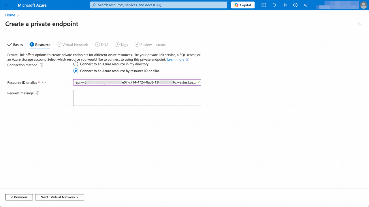 azure private link access velodb 4