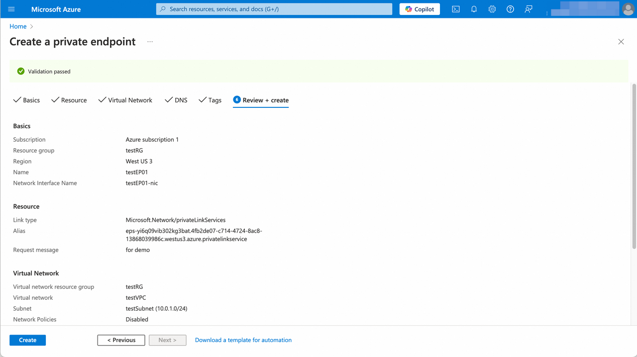 azure private link access velodb 8