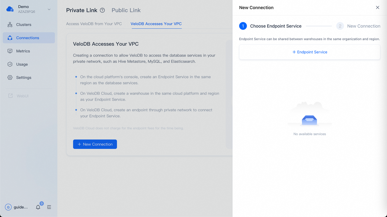 azure velodb access vpc 1