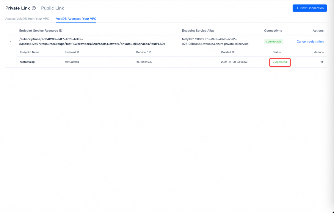 azure velodb access vpc 11 1
