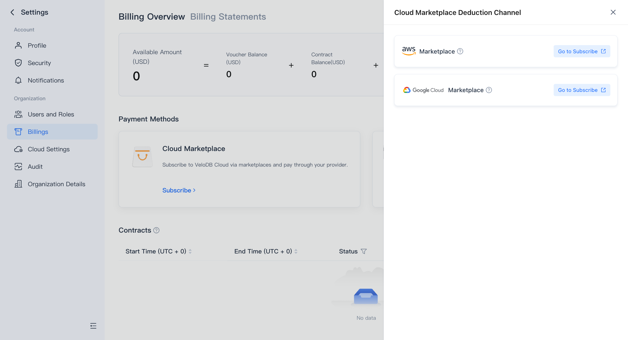 billing cloud marketplace deduction channel