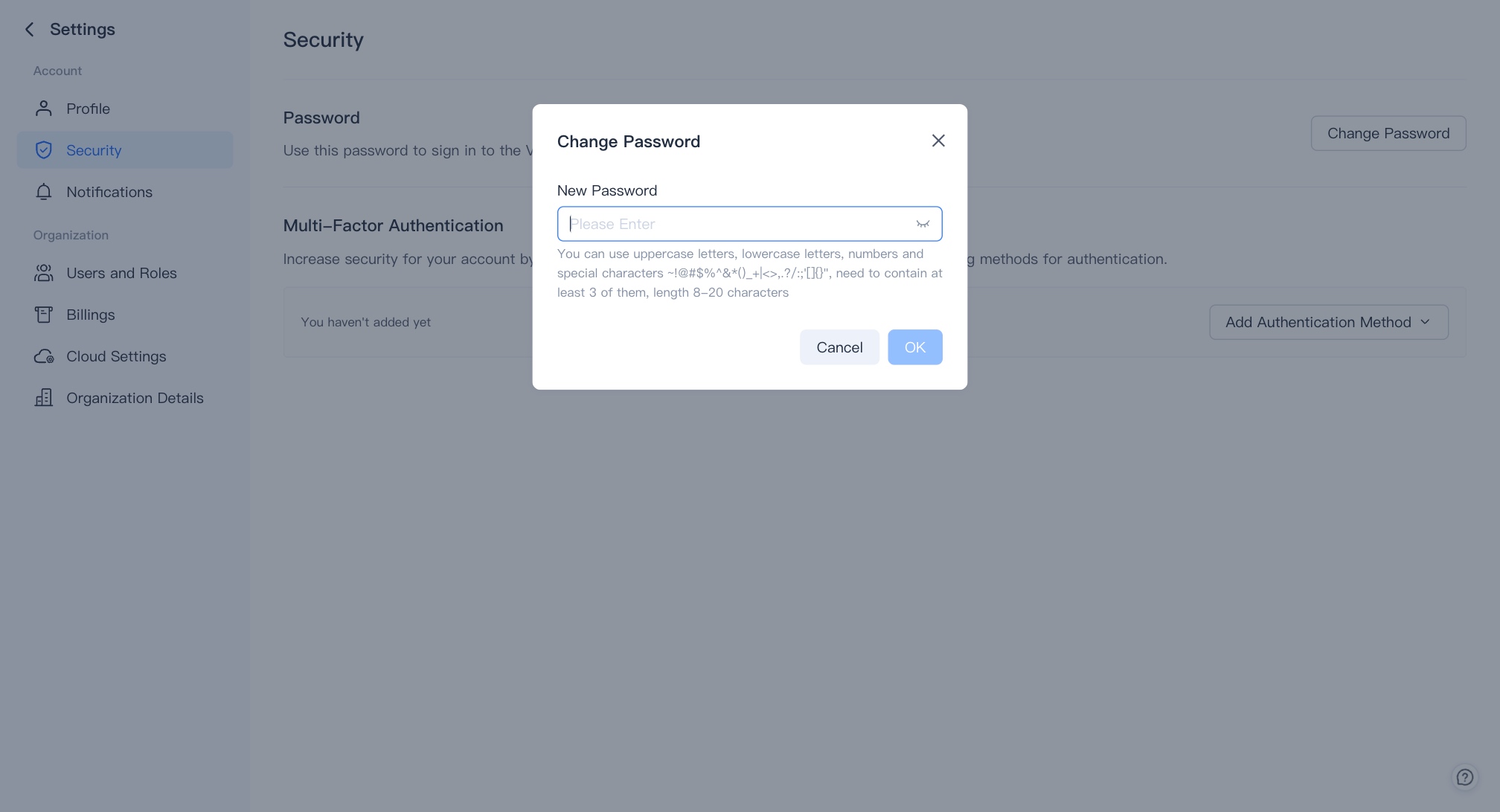 change user password