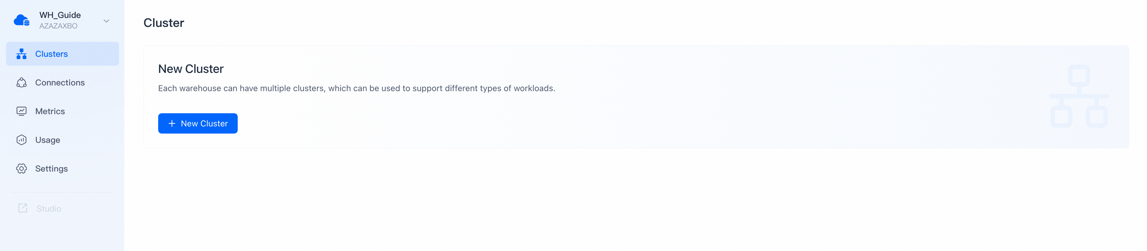cluster list no existing