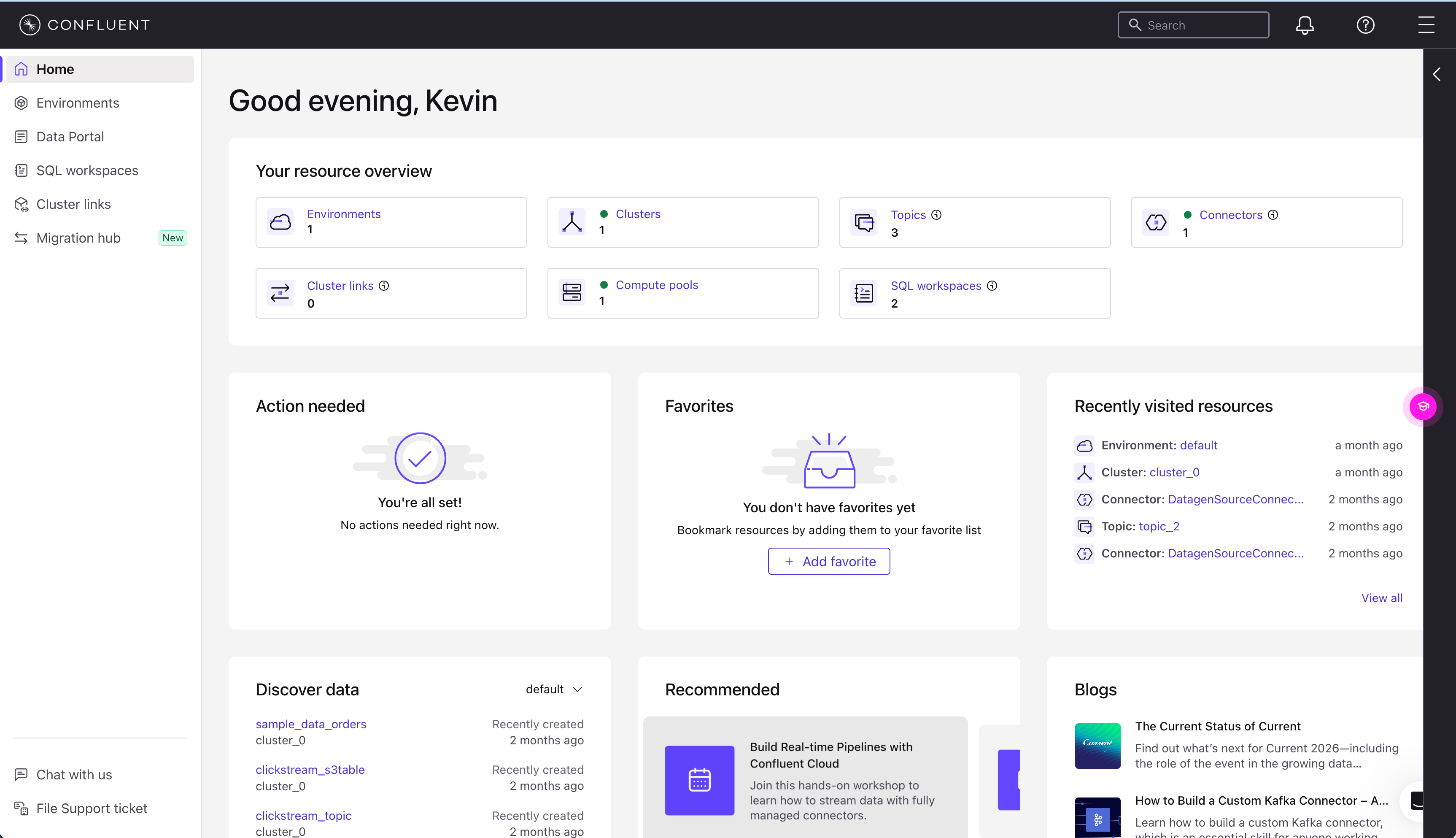 Confluent Cloud Home