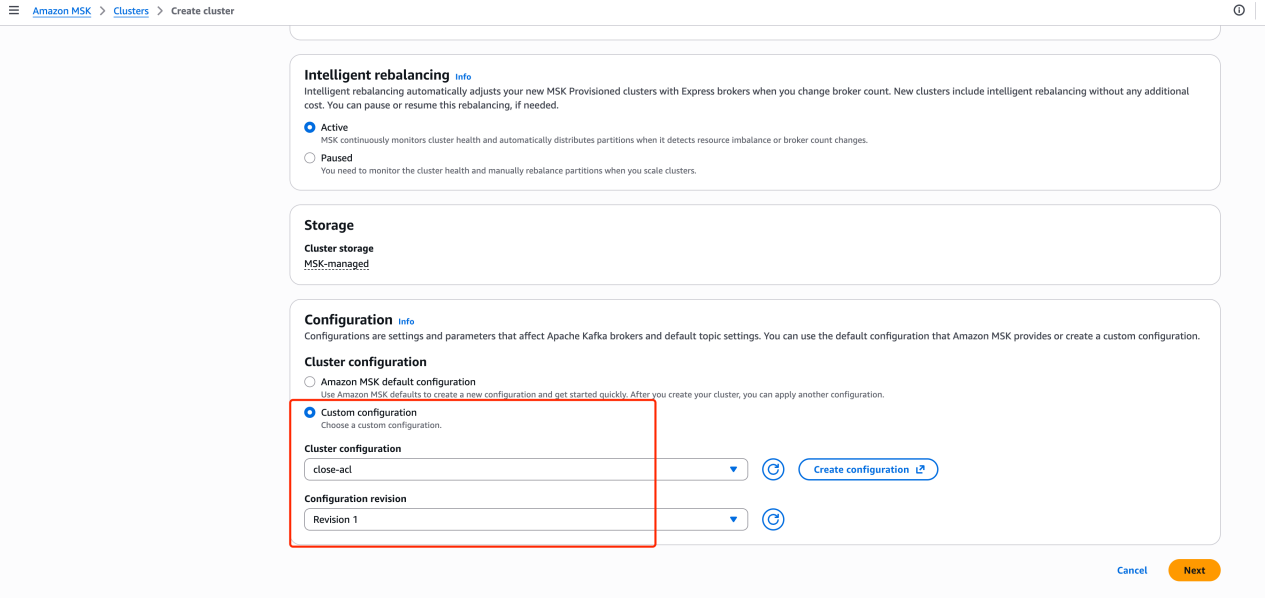 Apply custom configuration during cluster creation