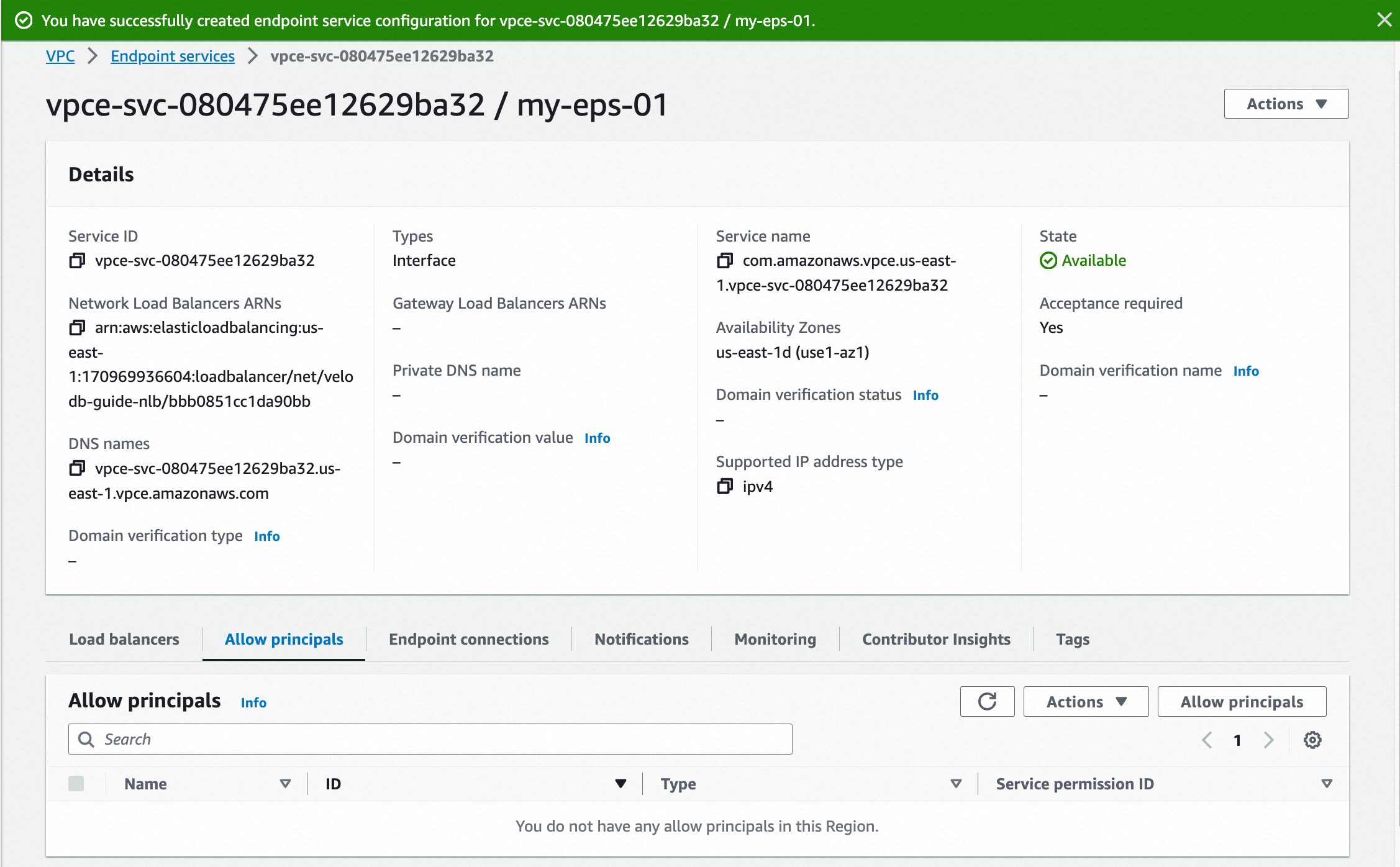 private link create connection choose endpoint service details