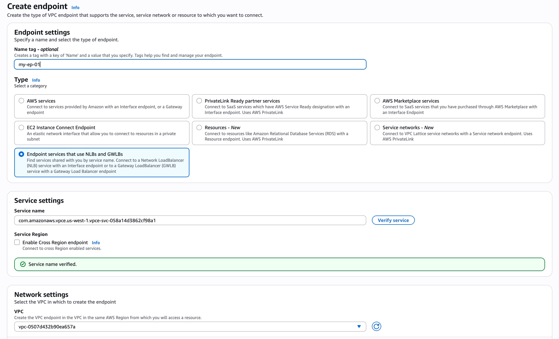 private link create endpoint on aws01