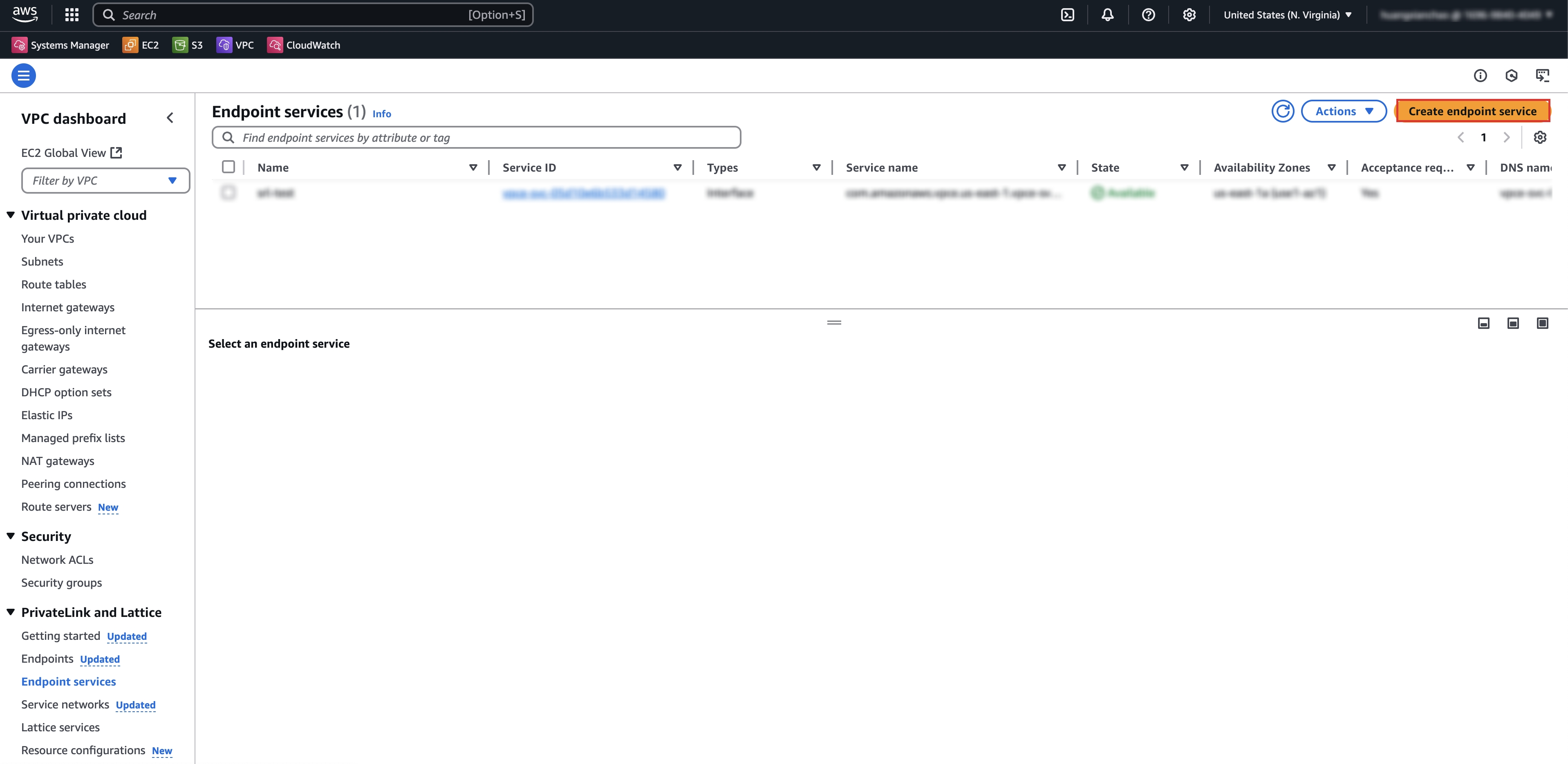 private link create endpoint service on aws